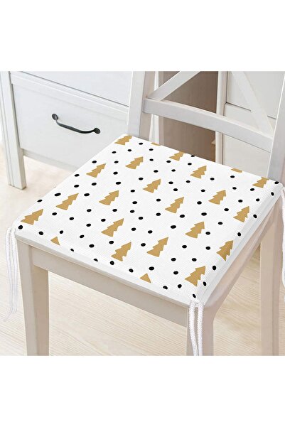 Realhomes Біла основа з золотими деталями, цифровий принт з малюнком сосновог...