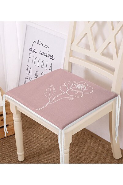 Realhomes Сучасна подушка для стільця з цифровим принтом білих квітів на паст...