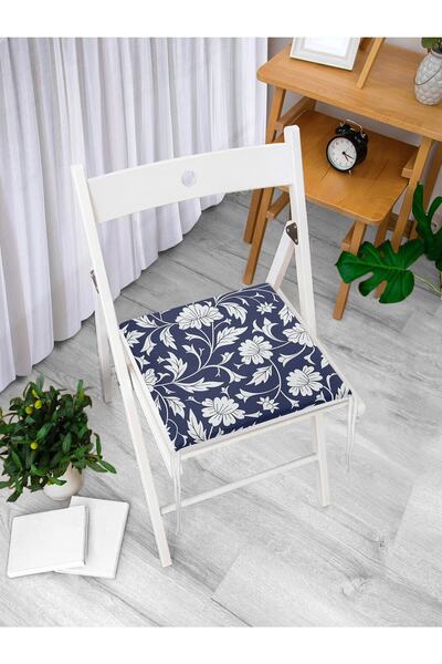 Realhomes Jastuk za stolicu sa digitalnim štampanjem i motivom cveća na tamno...