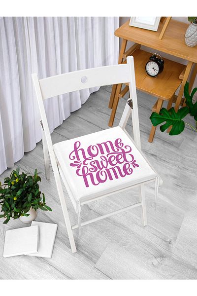 Realhomes Sweet Home Digital Printed Zippered Chair Cushion