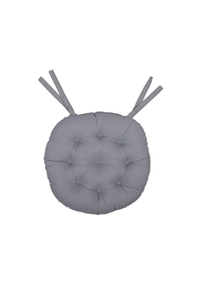 İris Home Art Pofidik Natura 40 Yuvarlak Bağcıklı Sandalye Minderi - Gri