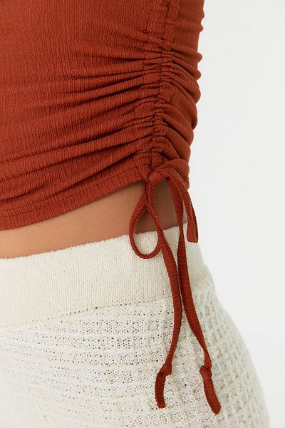 Trendyol Collection Плетена блуза с детайли от набръчкана материя THMSS22BZ1016