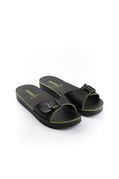 GEZER Summer Single Buckle Colorful Stripe Women's Slippers