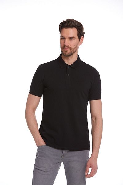 Hatemoğlu Μαύρο μπλουζάκι Polo Neck Regular Fit 100% βαμβακερό