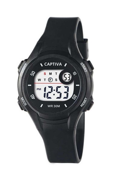 captiva Digital 30 Mt Water Resistant Children's Handle with Light Alarm Stopwatch and Calendar with Silicone Cord
