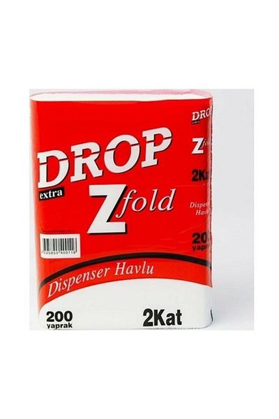 Drop Z Fold Dispenser - 200 Sheets Towel, 12 Pieces