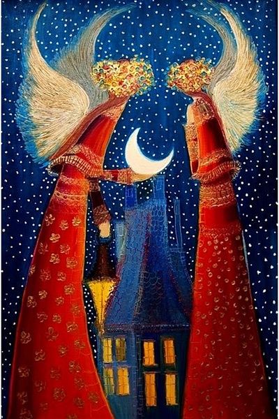 Marcel Kristal Tablo Diamond Mosaic Painting - Night and Angels 41x61cm