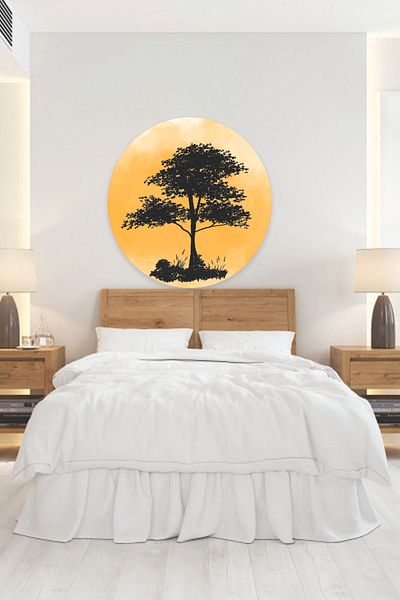 Sepet Yıldızı 95x90 Cm Sunset Tree Landscape Sticker