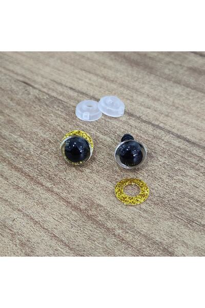 hobimon عين أميجورومي 10 مم لامعة ملونة - ذهبي - 10 قطع (5 أزواج) عين مقفلة