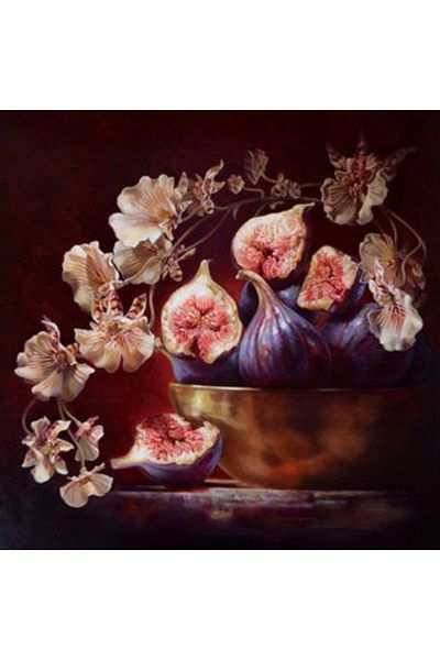 Marcel Kristal Tablo Flowers and Figs Marcel Art Diamond Mosaic Painting 53X53Cm