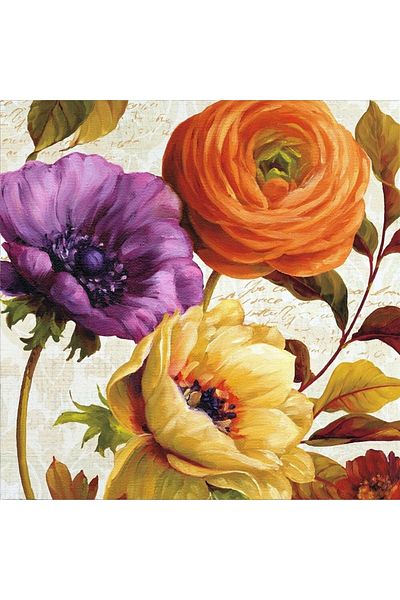Marcel Kristal Tablo 41x41cm Mosaic Painting - Three Colors Flower Diamond