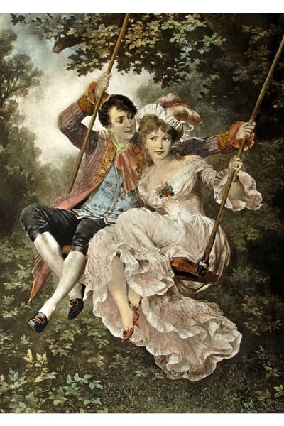 Marcel Kristal Tablo 46x64cm Diamond Mosaic Painting - Classic Nobles on the Swing