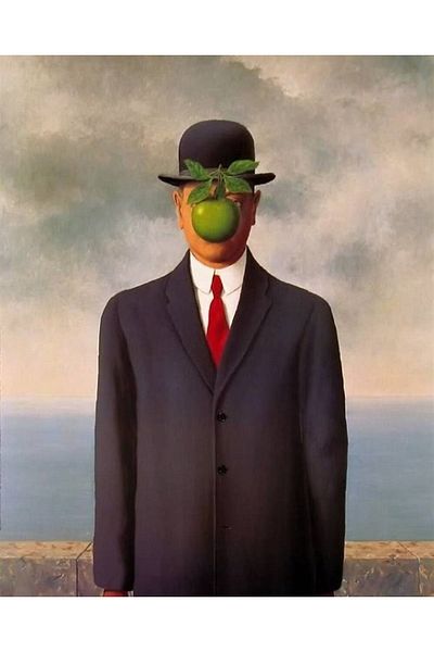 Marcel Kristal Tablo The Son of Man- Rene Magritte 1898-1967 Diamond Mosaic Painting 46X58 cm
