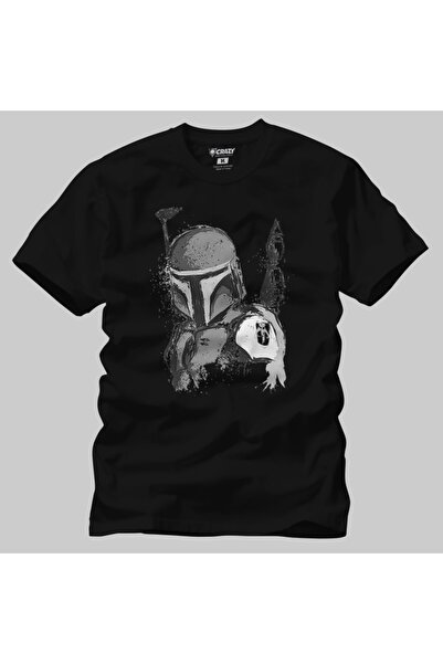 Crazy Чорно-біла чоловіча футболка Mandalorian