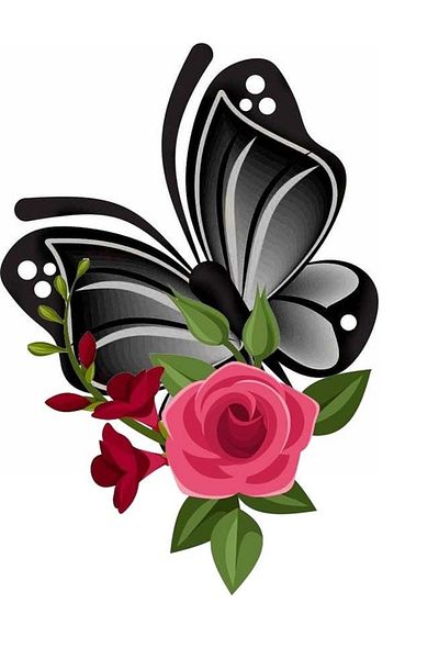Marcel Kristal Tablo Black Butterfly Diamond Mosaic Painting 20X25Cm