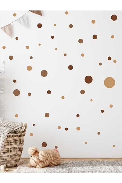 Piksel Grafik Brown Dots Wall Sticker