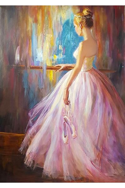 Marcel Kristal Tablo 41x58cm Pink Diamond Mosaic Painting - Ballerina