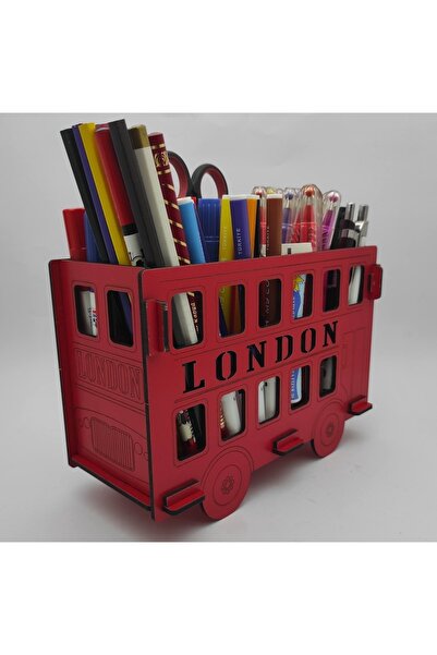 Trendy Toys Ahşap Kalemlik Otobüs 6 Bölmeli