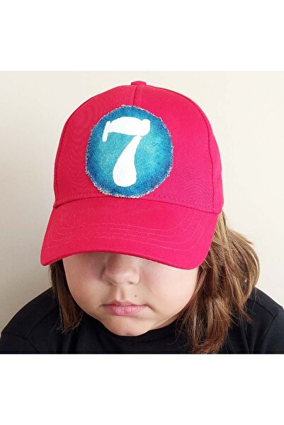 woodycord Pălărie pentru bărbați pictată manual Red Seven