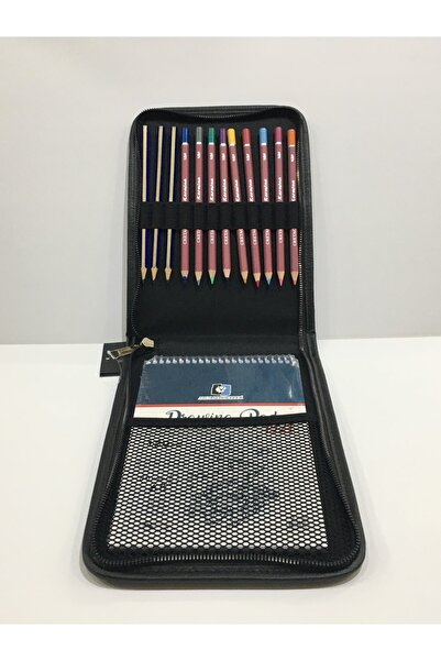 hobi market art Çantalı Kuru Boya Eskiz Defterli Çizim Seti 14 Parça