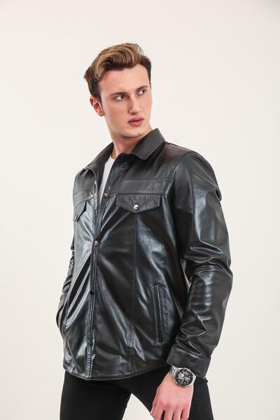 YAMAN DERİ Y-030 Emrick Shırt Leather Deri Gömlek