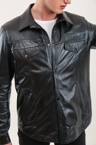 YAMAN DERİ Y-030 Emrick Shırt Leather Deri Gömlek