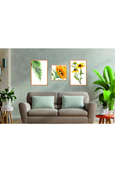 RET Dizayn Πορτοκαλί Τόνος Λουλουδιών Κλασικό Διακοσμητικό Ρετρό Πλαίσιο Πίνα...