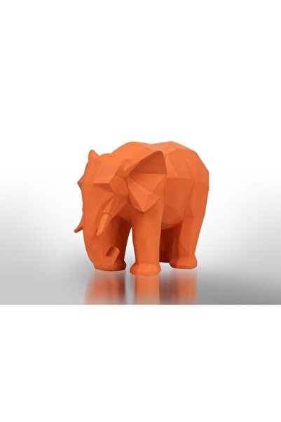 İMGECİ SANAT ATÖLYESİ Turuncu Kübık Fil Biblo