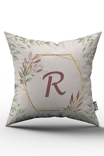 SasoHome Letter Throw Μαξιλαροθήκη - Letter R - Letter Διακοσμητικό Ψηφιακό Εκτυπωμένο Μαξιλάρι Ριχτάρι - Μαξιλαροθήκη
