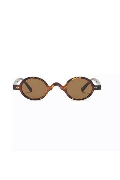 bebestmoda Unisex Brown Vintage Leopard Patterned Sunglasses