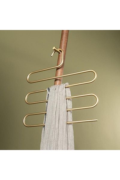 DECOLOVE 5 Layer Metal Trouser Scarf Hanger Gold