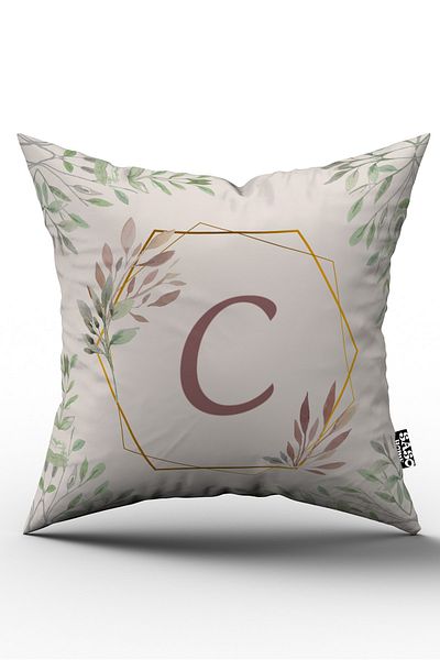 SasoHome Κάλυμμα μαξιλαριού Letter Throw - Letter C - Letter Διακοσμητικό Ψηφιακό Εκτυπωμένο Μαξιλάρι Ριχτάρι - Μαξιλαροθήκη