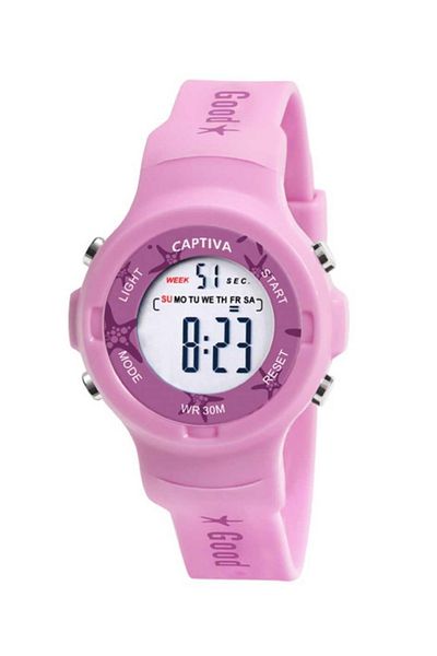 captiva Digital 30 Mt Water Resistant Children's Handle with Light Alarm Stopwatch and Calendar with Silicone Cord