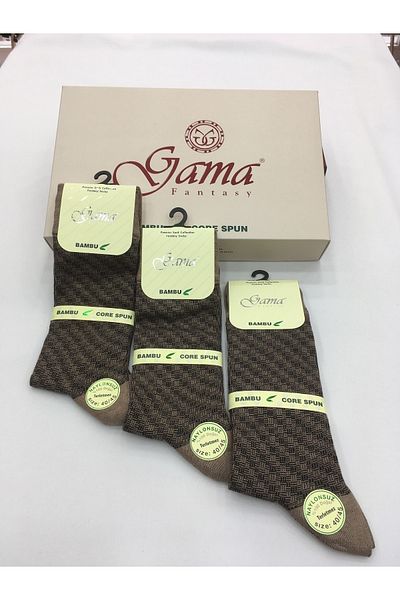 Gama Çorap 3 τεμάχια μπαμπού 100% φυσικό νάιλον χωρίς ζακάρ με σχέδιο λεπτές καλοκαιρινές ανδρικές κάλτσες