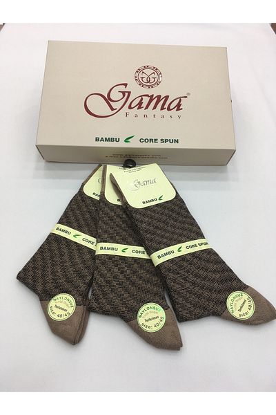 Gama Çorap 3 τεμάχια μπαμπού 100% φυσικό νάιλον χωρίς ζακάρ με σχέδιο λεπτές καλοκαιρινές ανδρικές κάλτσες
