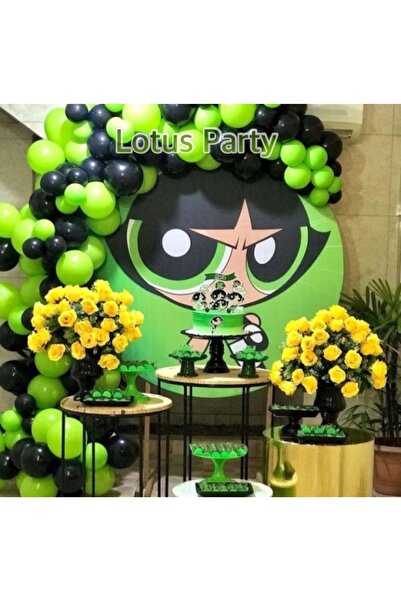 LOTUS PARTY مجموعة سلسلة بالونات باللون الأسود والأخضر الفاتح مكونة من 50 قطعة