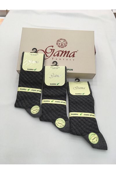 Gama Çorap 3 τεμάχια μπαμπού 100% φυσικό νάιλον χωρίς ζακάρ με σχέδιο λεπτές καλοκαιρινές ανδρικές κάλτσες