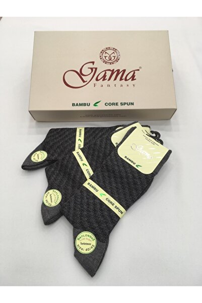 Gama Çorap 3 пари бамбукових 100% натуральних шкарпеток без нейлону з жакардовим візерунком для літа
