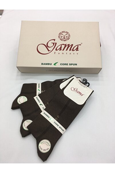 Gama Çorap 3 Pieces Bamboo 100% Natural Nylon-Free Patterned Thin Summer Men's Socks