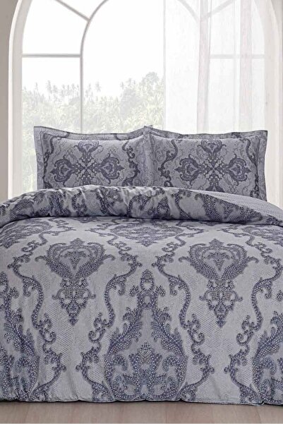 Taç Pamuk Saten Selby Mor Çift Kişilik Nevresim Takımı