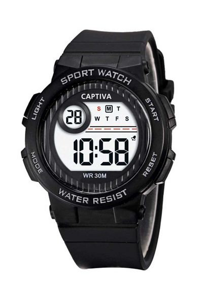 captiva Digital 30 Mt Water Resistant Children's Handle with Light Alarm Stopwatch and Calendar with Silicone Cord