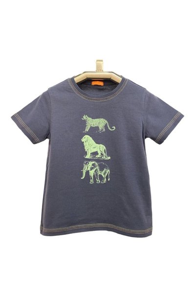 Karamela Boy's T-shirt - Safari Animals Pattern, Short Sleeve