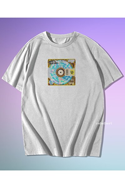 rebelberi Oversize Unisex 80s and 90s Nostalgic Yellow Cd Look Printed T-shir...