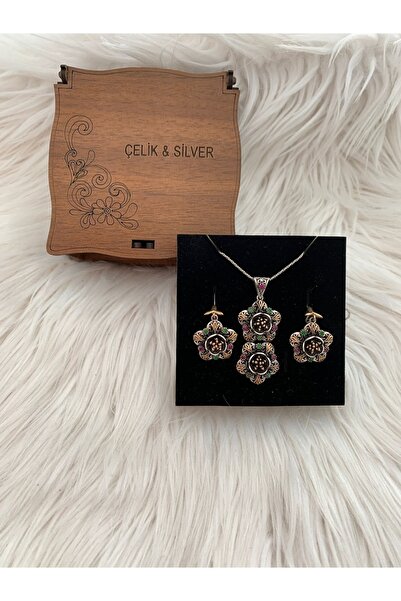 ÇELİKSİLVERTAKI Mardin Telkari Işçilikli 3 Lü Set Takım 925 Ayar Gümüş