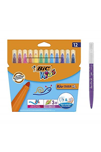 Bic Kids Kid Couleur Xl Keçeli Boya Kalemi, 12'li Kutu