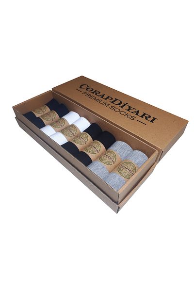 Çorapdiyari Ανδρικά αθλητικά μποτάκια καρπού Premium 8 Pack χωρίς ραφές Μαύρο - Λευκό - Μπλε - Γκρι