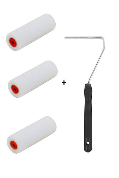 İzmir Fırça 10 Cm Sponge Roller 3 Pieces + Handle