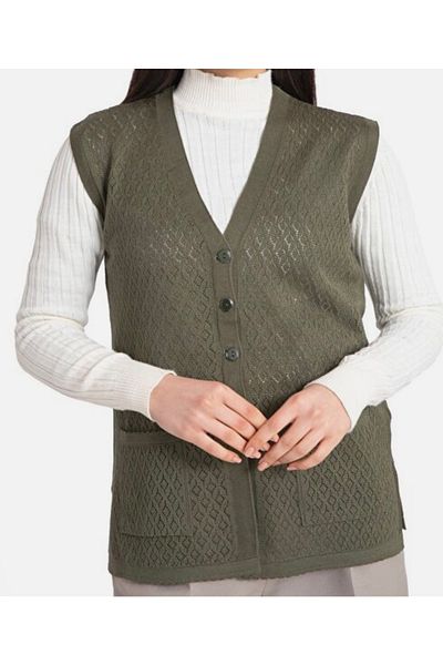 ece bayan giyim Mercerized Khaki Mother Vest