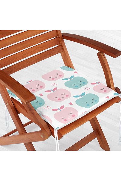 Realhomes Colorful Apples Digital Printed Modern Zippered Chair Cushion