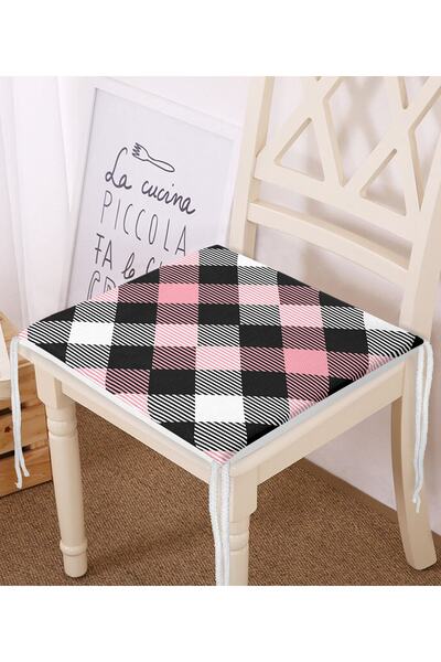 Realhomes Сучасна подушка для стільця з цифровим принтом чорного картатого ві...